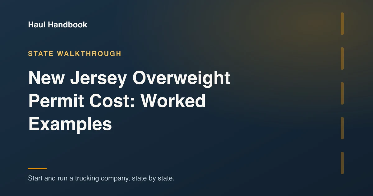 Cover illustration: New Jersey Overweight Permit Cost: Worked Examples