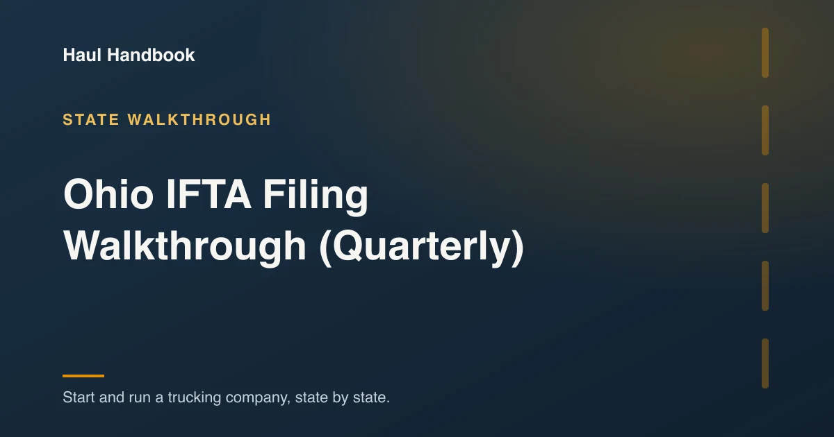 Cover illustration: Ohio IFTA Filing Walkthrough (Quarterly)