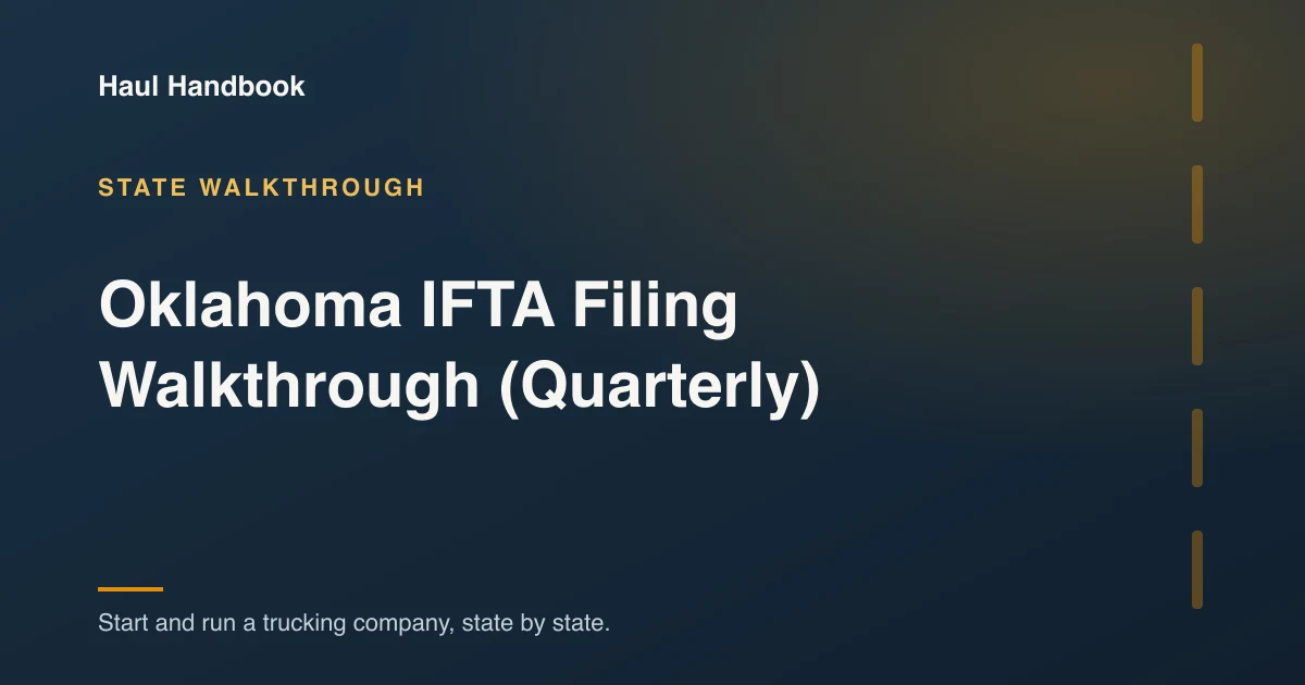 Cover illustration: Oklahoma IFTA Filing Walkthrough (Quarterly)
