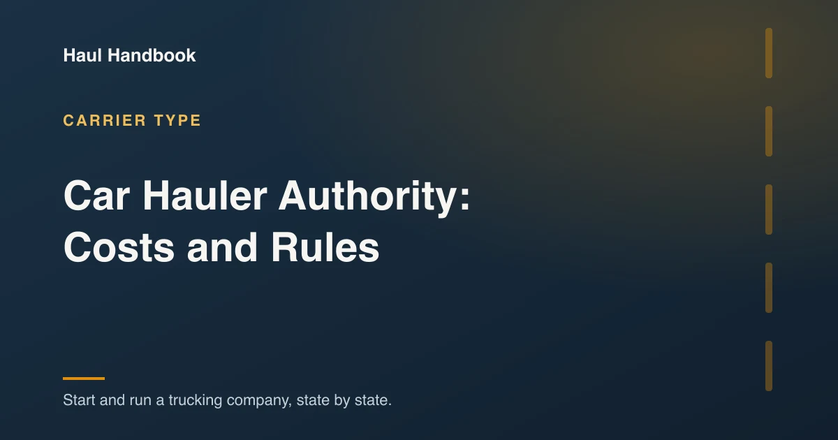 Cover image: car hauler operating authority and compliance hub