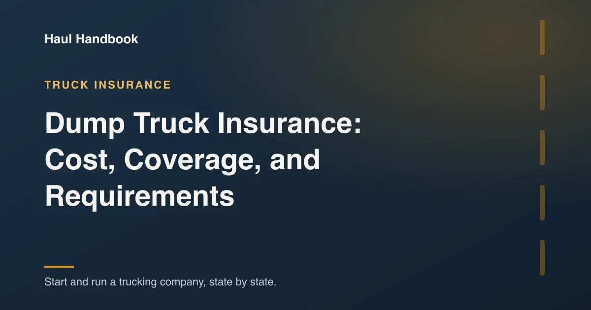 Cover image: insurance coverage for dump truck operators