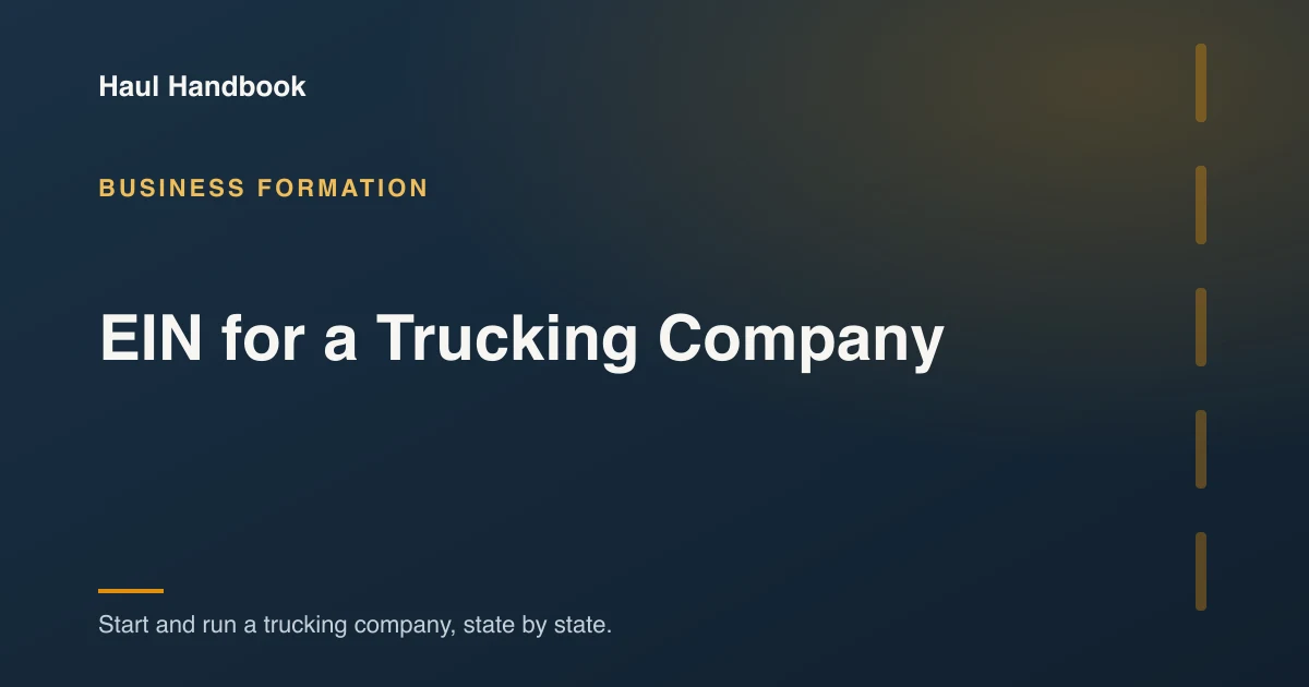 Cover image: getting an employer identification number for a trucking company