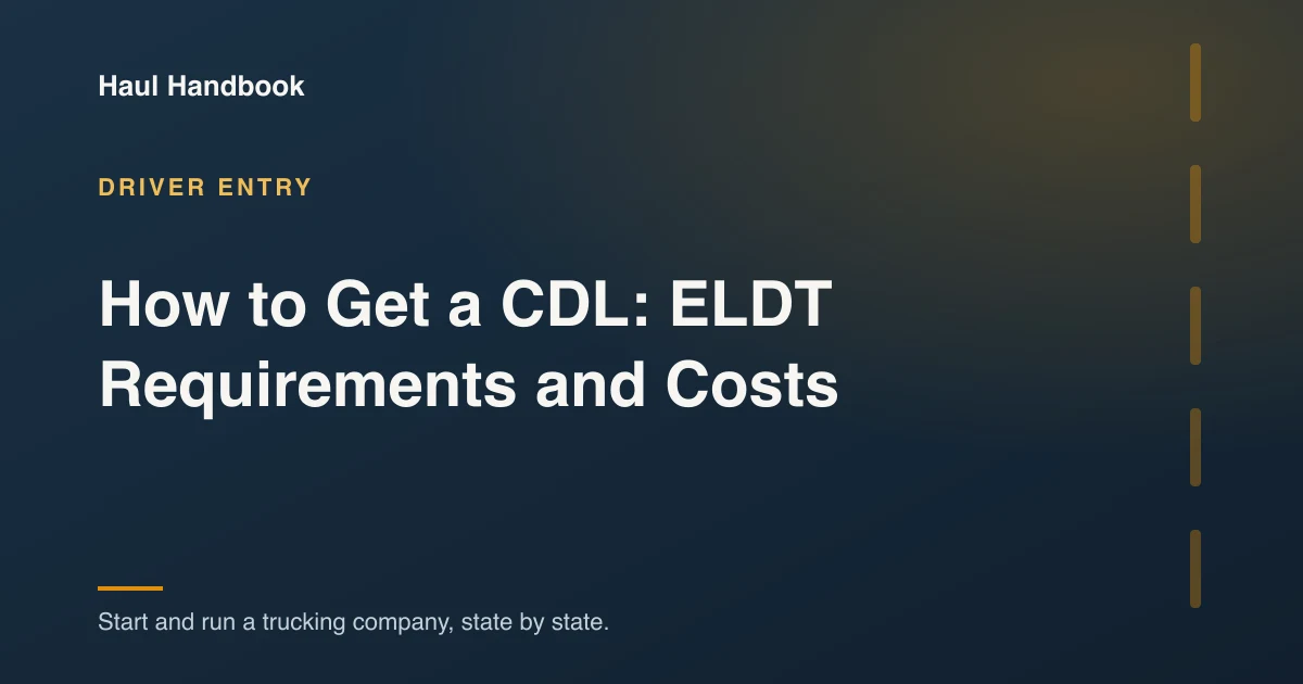 Cover image: the entry-level driver training path to a CDL