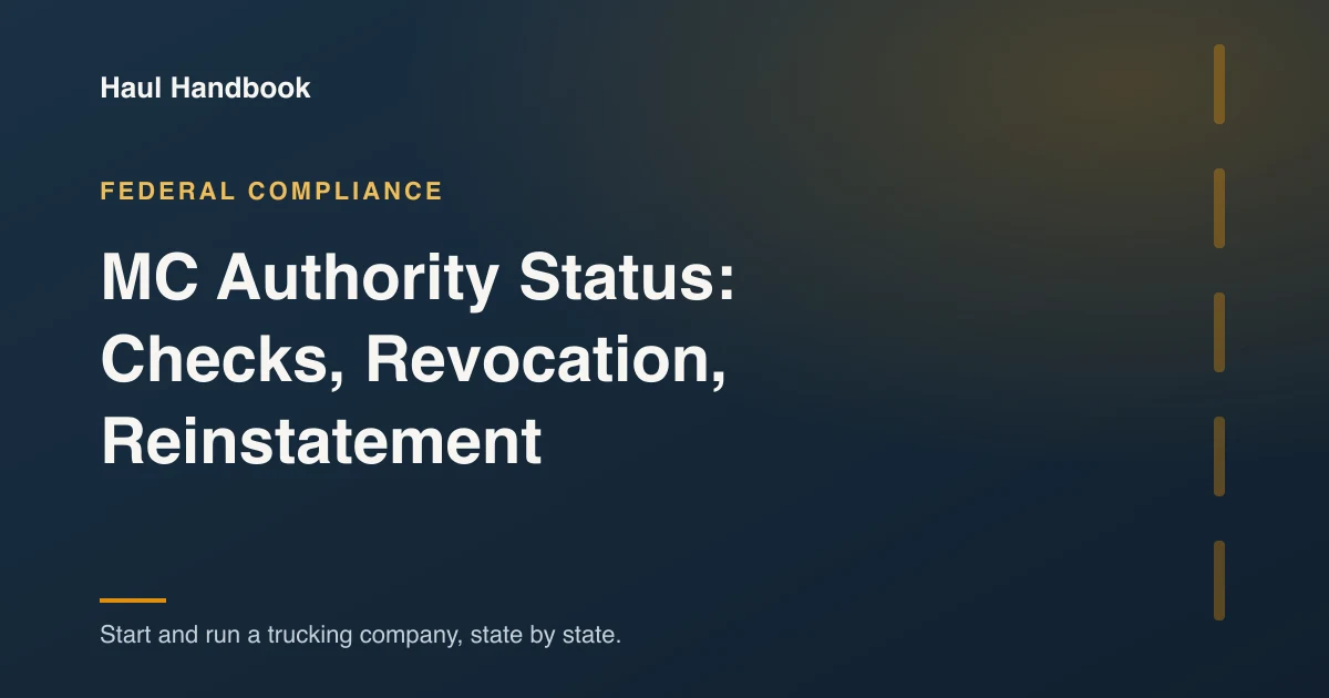 Cover image: checking MC authority status and fixing a revocation