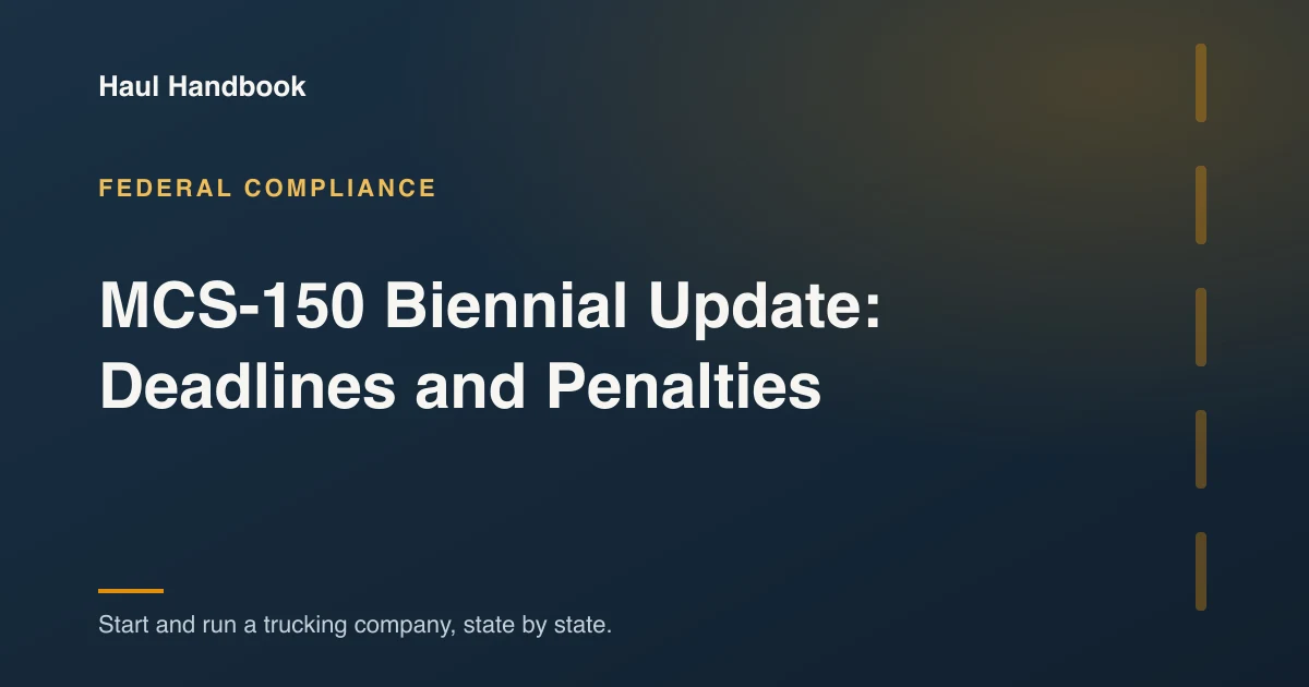 Cover image: the MCS-150 biennial update schedule for USDOT numbers